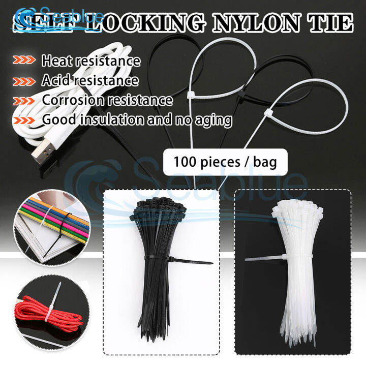 100pcs-10-ซม-15-ซม-20-ซม-ติดตั้ง-self-locking-พลาสติกสายไนลอน-zip-ties-loop-wrap-bundle-ผูกยึดแหวน-wraps-สายคล้อง-yrrey