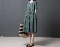 2021NYFS 2021 New Summer dress Cotton Woman Dress Vintage Stylish comfortable Long Dress Vestidos Robe