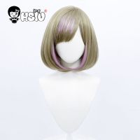 Tang Keke cosplay Wig Love live! Superstar!! Cosplay HSIU Cyan brown mixed with pink Short hair Free wig Cap Liella! cosplay