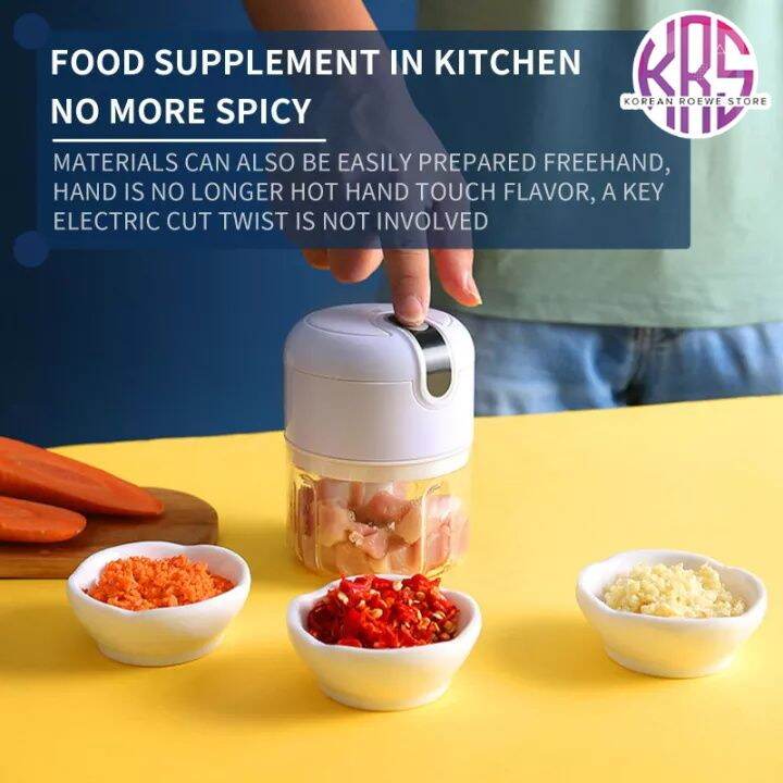 Portable wireless electric garlic beater kitchen food processor