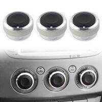 3Pcs/Set Silver Car Air Conditioner Switch Knob Button Cover For Ford Focus MK2 MK3 04-08 / Mondeo 07-14 / C-Max S-max 06-15