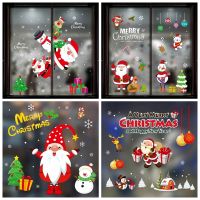 Christmas Window Stickers Merry Christmas Decorations For Home Wall Decor Kids Bedroom Decor Happy New Year Santa Claus Stickers