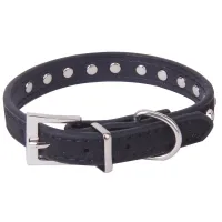 Pet Dog Cat Leatherette Crystal Rhinestone Collar Size XS - Black