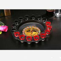 16PCS Transparent Glass Bar Russian Turntable Shooting Glass Wine Cup Roulette Game Shot Glasses Bar Funny Tools