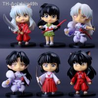 Aolzbiip49h New Inuyasha Anime Figure Higurashi Kagome Miroku Sesshoumaru Q Version Pvc Gifts for Kids