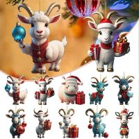 Christmas Pendant Cute Cartoon Goat Christmas Decorations For Home Navidad Christmas Tree Hanging Ornament New Year 2024 Gift Christmas Ornaments