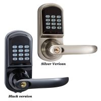 Key Smart Wooden Door Lock With Rubber Push Button Keypad Electronic Lock IC Card Unlock Office Digital Lock Household Security Systems