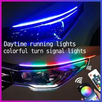 ❂ LEADTOPS RGB Slim Flexible Car Headlights DRL LED Daytime Running Strip Light Brake Turn Signal (1 Pair) x 45cm 60cm)