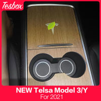 2 Pcs Car Central Control Panel Sticker For Tesla Model 3 2021 Wood Center Console Accessories Model Y Interior Film Wood Grain