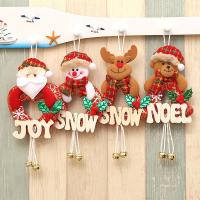 1Pcs ตกแต่งคริสต์มาส Jingle Bell Santa จี้เครื่องประดับต้นคริสต์มาสแขวน Jingle Bells ประตู Wall Letter Bell จี้