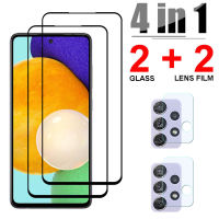 Samsun-Protector De Pantalla De Cristal Para Samsung A52 A52s,Cubierta Completa 4 En 1,Lente De Cámara De Vidrio Protector Para Samsang A 52 SM-A525F Ds