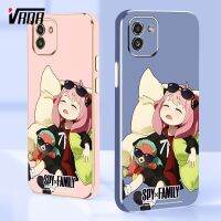 VRQR เคสโทรศัพท์สำหรับ Samsung Galaxy A04E A04 A03 อนิเมะน่ารักลายเด็กผู้หญิงดีไซน์ใหม่สุดหรูเคสชุบเคลือบพร้อมฟรีสายคล้อง