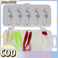 【คลังสินค้าพร้อม】20Pcs Soft Fishing Lure ชุดซิลิโคนงูปลาไหลเหยื่อตะกั่ว Jig Head Fishhook Offset Hooks หนอนปลาคาร์พ Fishing Tackle Kit