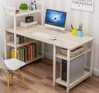 Working Desk โต๊ะทำงาน โต๊ะคอม DIY มีชั้นวางของด้านข้าง 120x60x110cm FNT-01