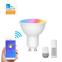 Ewelink หลอดไฟอัจฉริยะ Wifi ตัวเครื่องอลูมิเนียมคุณภาพสูง4วัตต์ RGB + CJ ไฟ LED เปลี่ยนสีได้หรี่แสงได้ดังนี้และเสียง-ทำงานร่วมกับ Amazon Echo A-LEXA และ Goo-Gle Home 220-240V