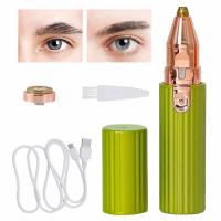 ZZOOI USB Electric Eyebrow Trimmer 2-in-1 Portable Brow Razor For Eyebrow Lips Cheeks The Cutter Head Can Be Removed And Washed