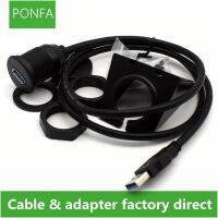 USB 3.0 AUX Flush Mount Car Mount Extension Cable For Car Truck Boat Motorcycle Dashboard Panel 1M 2M