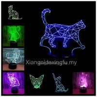 ☈♂ Cute Cats Creative 3D LED Night Light Colorful Kitten Sleeping Bedside USB Lamp Bedroom Decor Gift