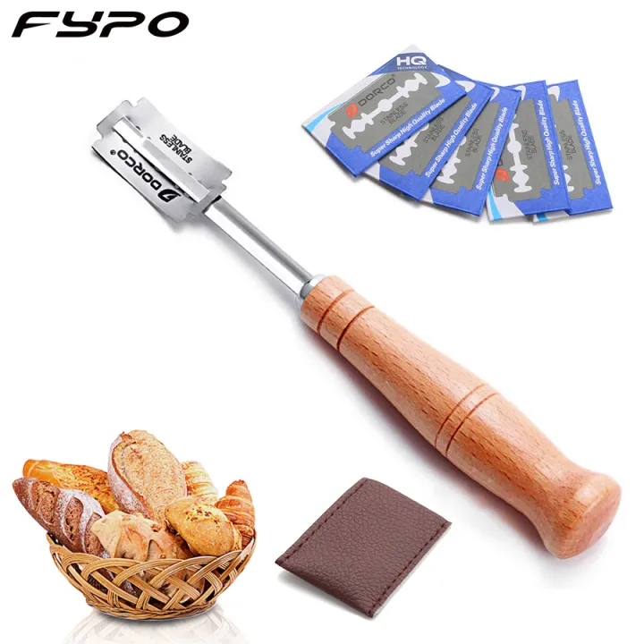 Fypo Bakery Scraper Wooden Bread Lame Tools Bread Slicer Bread Cutter ...