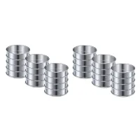 24 Pieces 3.15 Inch Double Rolled Tart Rings Stainless Steel Round Muffin Rings Metal Crumpet Rings Molds