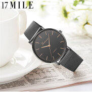 17 Dặm Eleganza Da Thạch Anh Của Nam Giới Đồng Hồ Đảm Bảo Xác Thực