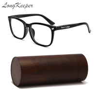 LongKeeper Anti Blue Light Blocking Glasses With Wood Case Black Computer Gaming Nerd Eyeglasses Unisex UV400 Eyewear