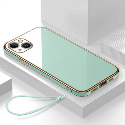 เคสโทรศัพท เคส iPhone 14 Plus case เคสหรูหรา 6D ชุบซิลิโคนอ่อนนุ่มกรอบสี่เหลี่ยม Shiny Bling ฝาหลัง