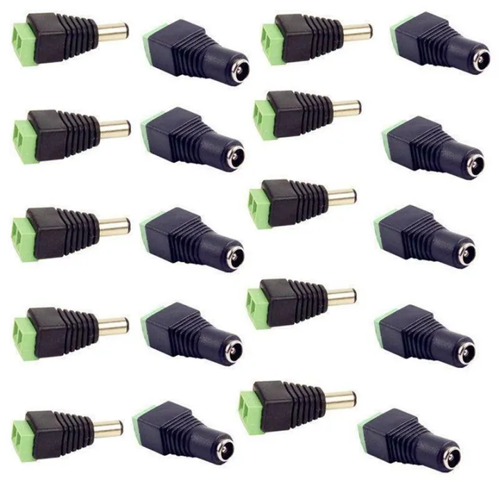 KingD 20pcs Male+Female DC Power Jack Connector Adapter Plug 2.1 x 5 ...