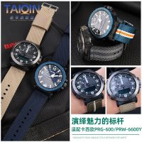 สายไนล่อนสำหรับผู้ชาย24มม. สำหรับ Casio PROTREK PRG-600YB PRW-6600 GA2000 PRG-650สร้อยข้อมือสายนาฬิกาผ้าใบแฟชั่นแบบปลดเร็ว