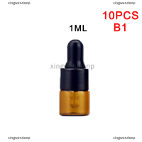 xingwendanp 10pcs 1/2/3/4/5ml Amber Glass Dropper ขวดน้ำหอมน้ำมันหอมระเหยขวด