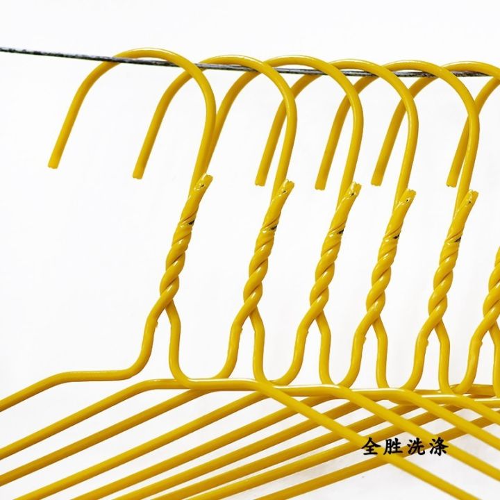 cod-t-dry-cleaner-bag-3-0-plastic-steel-wire-hanger-disposable-yellow-white-bold-laundry-supplies