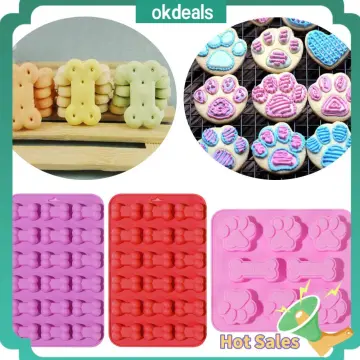 6 Pcs Silicone Molds Puppy Dog Paw & Bone Molds Candy/jelly Dog Treats Molds  New