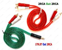 สาย Aux to RCA 1 ออก 2 Cable (สีขาว/แดง) สายสัญญาณเสียง ความยาว 1.5 เมตร คละสี/สุ่มสี ● สายสัญญาณ RCA/AUX