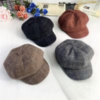 COD DSFGERRTYTRRE Childrens hats boys caps British lattice octagonal caps Japanese wild girls berets 儿童帽子男童鸭舌帽英伦格子八角帽日系百搭女童贝雷帽 huiyou688.my 12.07