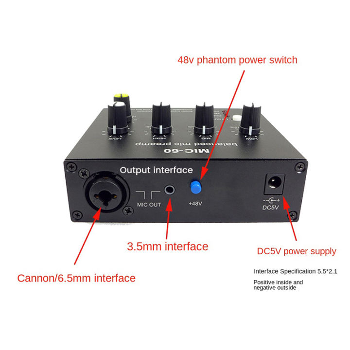 balanced-dynamic-microphone-amplifier-music-audio-amplifier-mic-60-with-48v-phantom-power