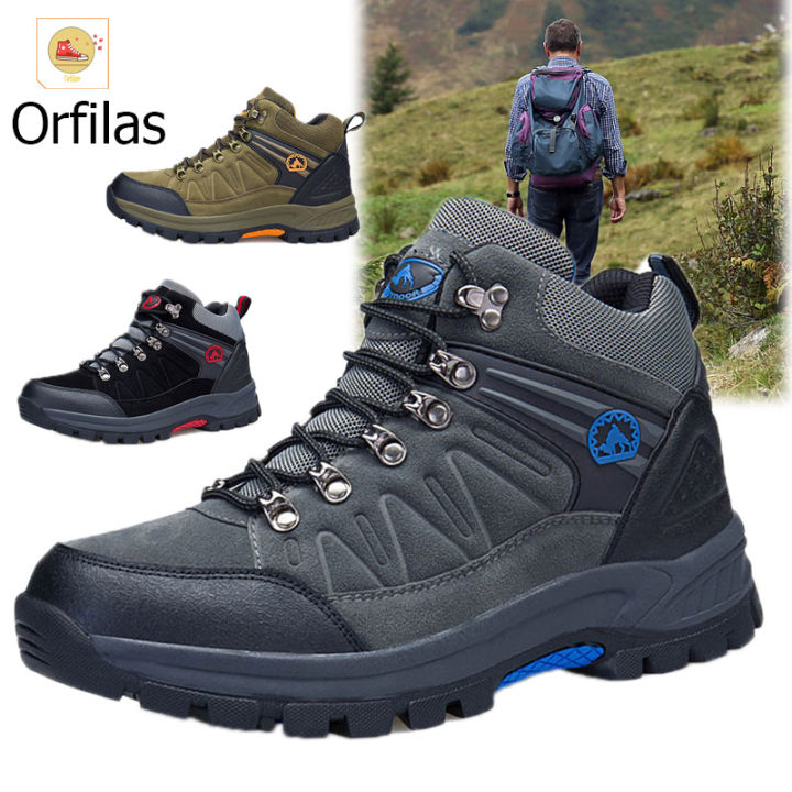 orfilas-รองเท้าเดินป่ากันน้ำสำหรับผู้ชาย-รองเท้าเดินป่า-hi-top-สำหรับผู้ชายกลางแจ้ง-รองเท้าเดินป่า-รองเท้าผ้าใบ-รองเท้าผู้ชายขนาดพิเศษ