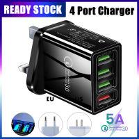 [IN-STOCK] UK /EU /US Plug QC 3.0 Quick Charge 4 Port USB Wall Charger Adapter Fast Charge