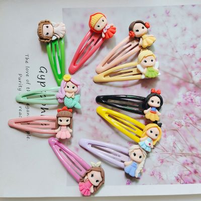 【CC】❏✺◘  Cartoon princess hair clip Children  hairpin Baby accessories cute kids barrette Hair ornaments
