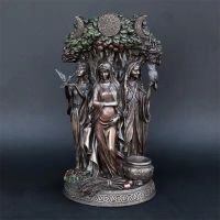 Triple Goddess Garden Statue Resin Art Greek Goddess Figurine Decor Religious Hecate Angel Sculpture Home Desktop Ornaments