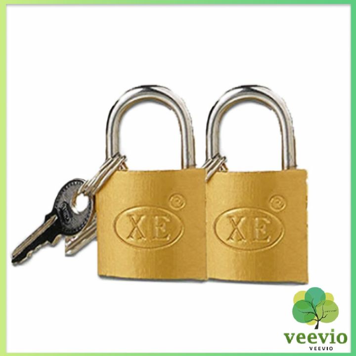 veevio-กุญแจล็อค-มินิ-แม่กุญแจทองแดงเทียม-ใช้สำหรับล็อกประตู-ตู้-key-lock-มีสินค้าพร้อมส่ง