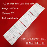 แถบไฟแบ็คไลท์ LED 8ชิ้น/เซ็ต TCL D55A710 Y55G33 B55A838 TOT-32F3800A-2X5-3030C-V3แถบแสง L55F3800A