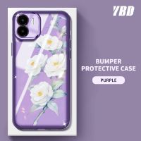 YBD เคสโทรศัพท์ สำหรับ Xiaomi Redmi A1 A2 Plus A1+ A2+ 2022 Xiaomi POCO C50 C51 Camellia ดอกไม้ฟิล์มเลนส์สีลวดลายโปร่งใส TPU นุ่มป้องกันรถยนต์