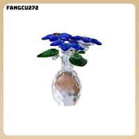 FANGCU272 สีฟ้าสีฟ้า ฟิกเกอร์ Forget Me Not Flowers Forget-ME-ไม่ใช่ดอกไม้ คริสตัลคริสตัลคริสตัล ตกแต่งดอกไม้คริสตัล ของใหม่ เครื่องประดับดอกไม้คริสตัลสีฟ้า บ้านในบ้าน