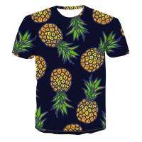 （Can Customizable）Unisex Fruit 3D Print T Shirt Pineapple Banana Pattern Tops Vacation Travel Beach Tees（Adult and Childrens Sizes）