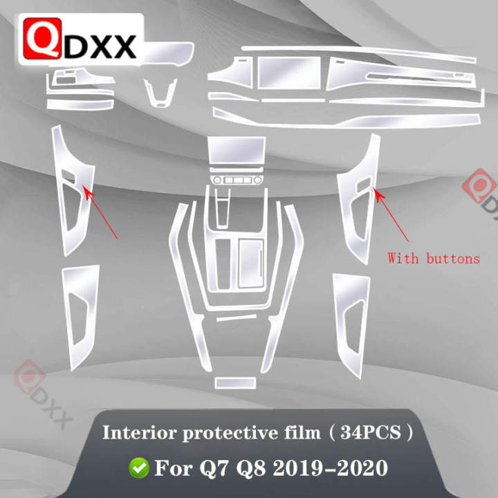 สำหรับออดี้-q7-q8-2019-2020ภายในรถคอนโซลกลางใส-tpu-ฟิล์มป้องกันป้องกันรอยขีดข่วนซ่อมอุปกรณ์ฟิล์มอานิสงส์