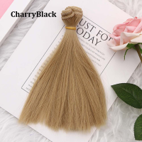 CharryBlack Doll Wig High Temperature Wire Fiber Hair Row High-temperature Doll Hair Straight Wig 15cm Wigs Wire Piece Synthetic For DIY Barbie Doll H