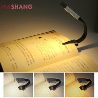 Usb Rechargeable Portable Led Book Reading Light Warm White Dimming Clip on Book Reading Lamp for Laptop Power Bank Ebook Reader