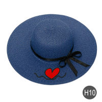 Personalized Custom Embroidery Heart LOGO Your Name Women Sun Hat Large Brim Straw Hat Outdoor Beach hat Summer Autumn Caps