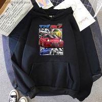 JDM Mazda RX-7 Turbo II Hoodie Initial D Sweatshirt Men FC3S Manga Printed Japan Streetwear Unisex Male Harajuku Top Cool Size XS-4XL