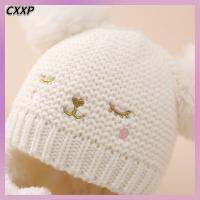 CXXP 3-15Months ผ้าพันคอหมวกถักกระเป๋า สีขาวขาว ป้องกันหู ชุดกันหนาวลายการ์ตูน 2023ใหม่ ฤดูหนาวที่อบอุ่น ชุดผ้าพันคอหมวกตุ๊กตาเด็ก เด็กทารกเด็กวัยหัดเดิน